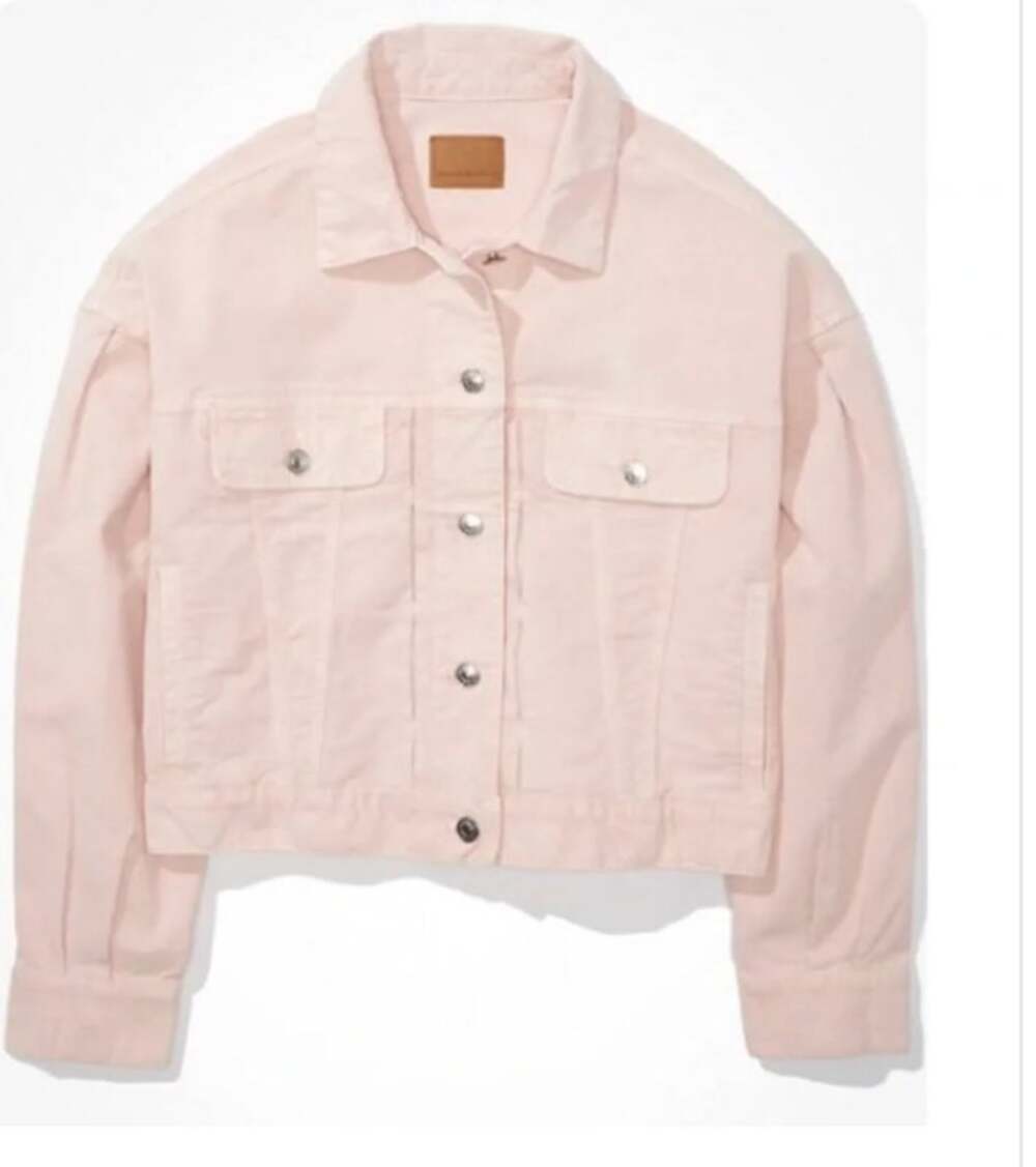 American Eagle Outfitters Long Sleeve Corduroy Jacket Light Pink Large